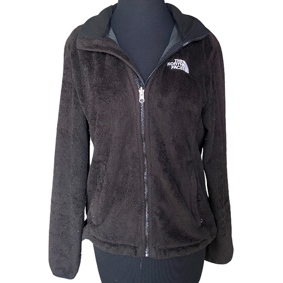 The North Face women’s black Osito fleece fuzzy full zip jacket size medium - Picture 1 of 8